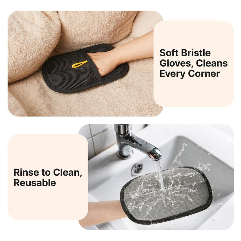 Potaroma Reusable Pet Hair Removal Glove – Electrostatic Dog Cat Fur Remover Mitt Tool for Clothes, Furniture, Couch, Carpet, Curtain, & Bedding– Durable Mesh Design