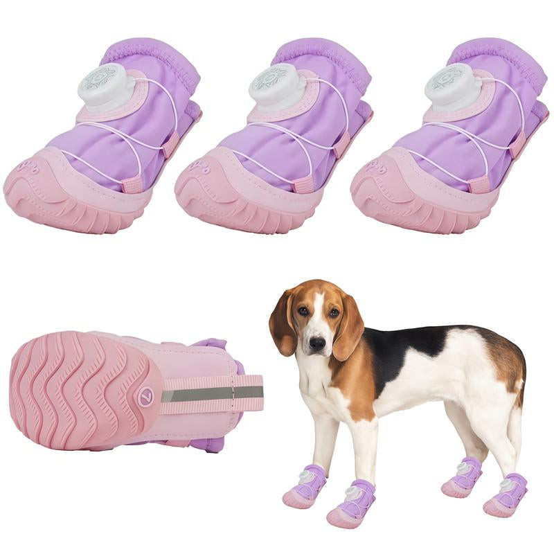 Dog Shoes for Large Small Medium Dogs, Breathable Mesh Dog Boots & Paw Protectors for Summer Hot Pavement Winter Snow, Secure-Fitting Waterproof Anti-Slip Dog Booties for Hiking Hardwood Floors