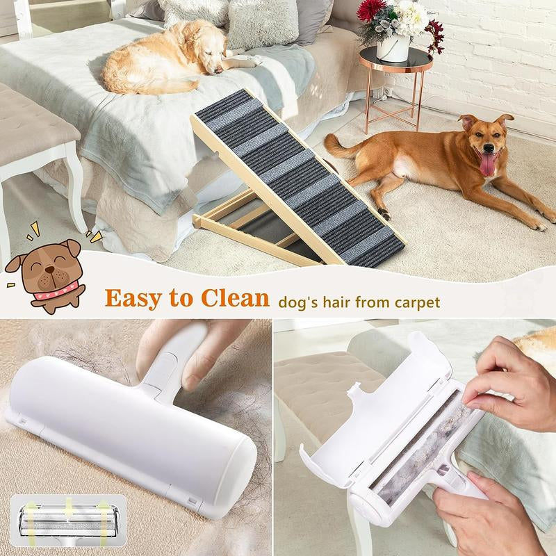 【Falldealsforyou】Aowos Dog Ramp for Bed, Folding Wooden Pet Ramp for Small Large Dogs Cats, 7 Adjustable Height from 10.8" to 26.6", Portable Stable Dog Pet Steps for Car Couch High Bed, Supports up to 200Lbs