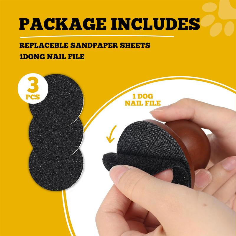 Petsafe Dog Nail File Cat Nail File - Ergonomic Wooden Handle with 3 Replaceable Sheets for Comfortable Grooming of Dogs & Cats