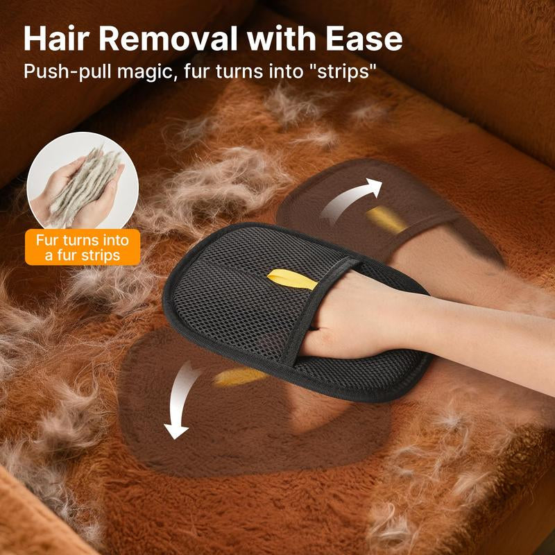 Potaroma Reusable Pet Hair Removal Glove – Electrostatic Dog Cat Fur Remover Mitt Tool for Clothes, Furniture, Couch, Carpet, Curtain, & Bedding– Durable Mesh Design