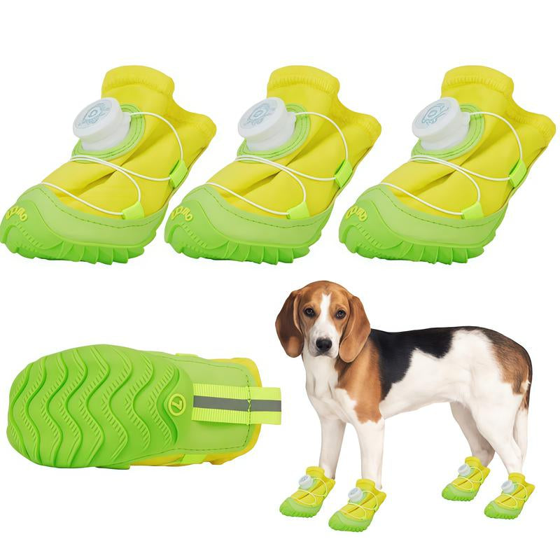Dog Shoes for Large Small Medium Dogs, Breathable Mesh Dog Boots & Paw Protectors for Summer Hot Pavement Winter Snow, Secure-Fitting Waterproof Anti-Slip Dog Booties for Hiking Hardwood Floors