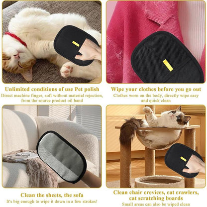 Pet Hair Remover Electrostatic Gloves Two-Way Brush Sticky Hair Remover Cat Hair Dog Hair Glover Grooming Removal Cleaning