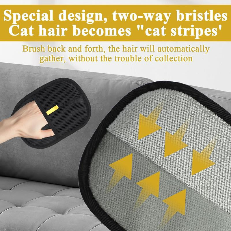 Pet Hair Remover Electrostatic Gloves Two-Way Brush Sticky Hair Remover Cat Hair Dog Hair Glover Grooming Removal Cleaning