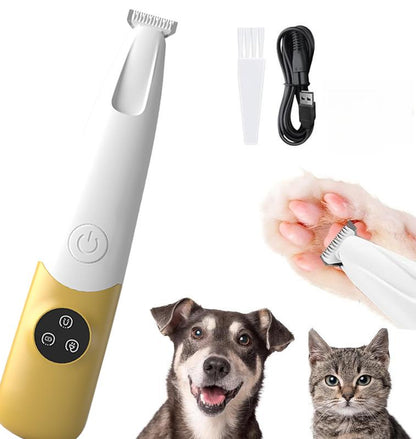Rechargeable Pet Hair Trimmer Kit, Pet Paw Trimmer, Cordless Quiet Dog Trimmer for Grooming with LED Light, Small Dog Grooming Clippers for Dogs & Cats, Pet Grooming Tool,Waterproof, Low Noise Pet Shaver