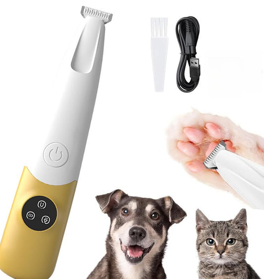 Rechargeable Pet Hair Trimmer Kit, Pet Paw Trimmer, Cordless Quiet Dog Trimmer for Grooming with LED Light, Small Dog Grooming Clippers for Dogs & Cats, Pet Grooming Tool,Waterproof, Low Noise Pet Shaver